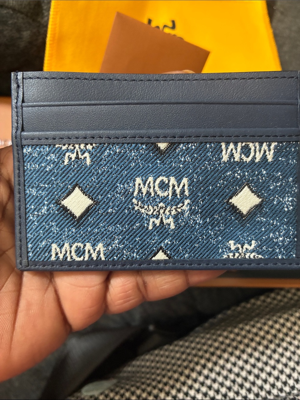 MCM Navy Blue Monogram Card Holder - Picture 3 of 8